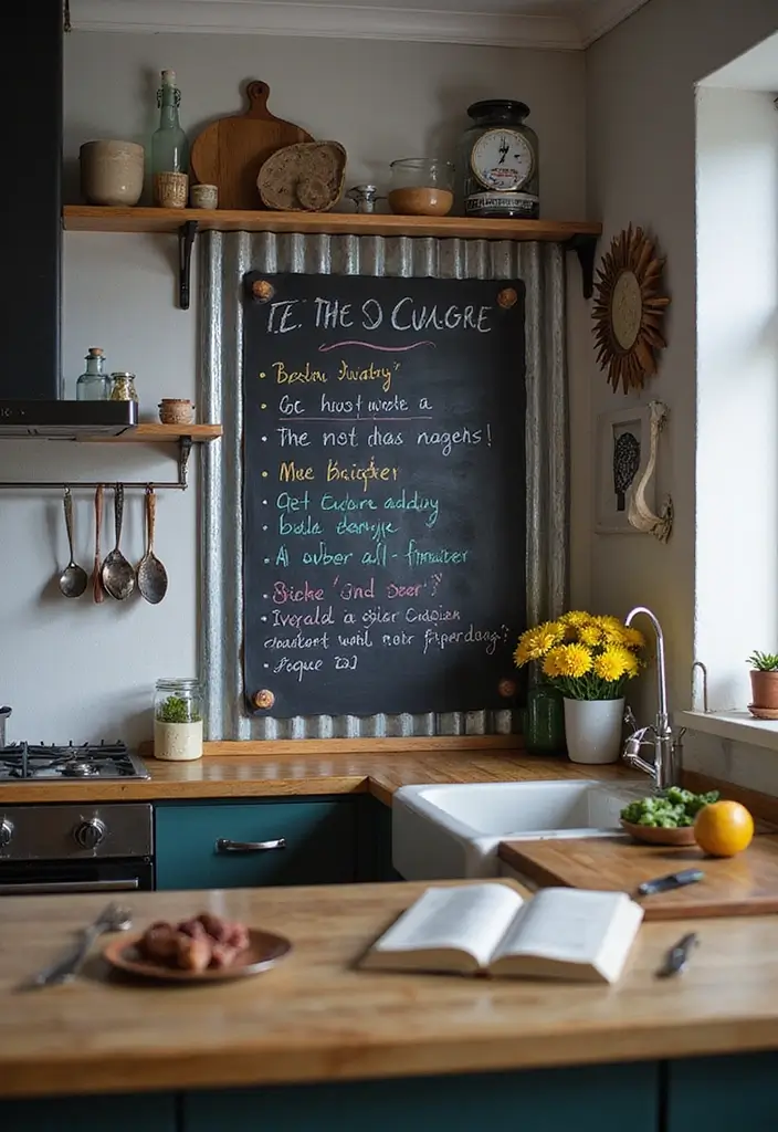 25 Corrugated Metal Decor Ideas With Industrial Aesthetic - 14. Corrugated Metal Chalkboards
