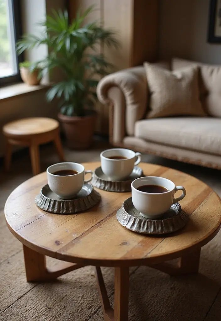 25 Corrugated Metal Decor Ideas With Industrial Aesthetic - 19. Corrugated Metal Coasters