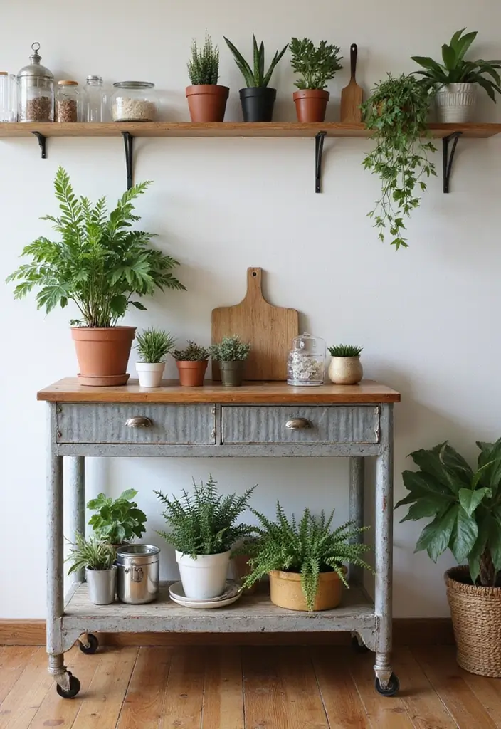 25 Corrugated Metal Decor Ideas With Industrial Aesthetic - 22. Corrugated Metal Kitchen Cart