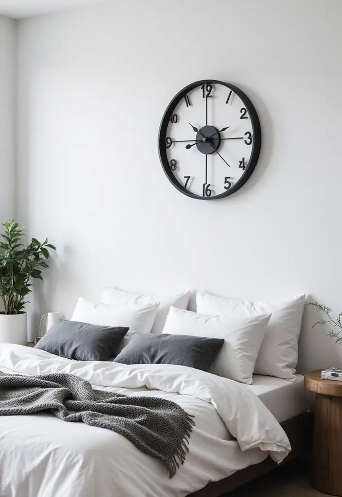25 Home Decor Ideas With Metal Wall Clocks For Modern Charm 22 25 Home Decor Ideas With Metal Wall Clocks For Modern Charm - 12. Timeless Black and White