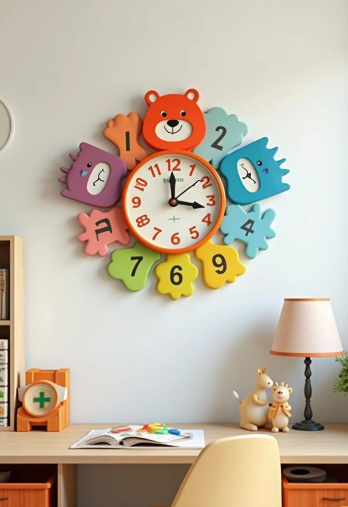 25 Home Decor Ideas With Metal Wall Clocks For Modern Charm 23 25 Home Decor Ideas With Metal Wall Clocks For Modern Charm - 13. Playful Child's Room