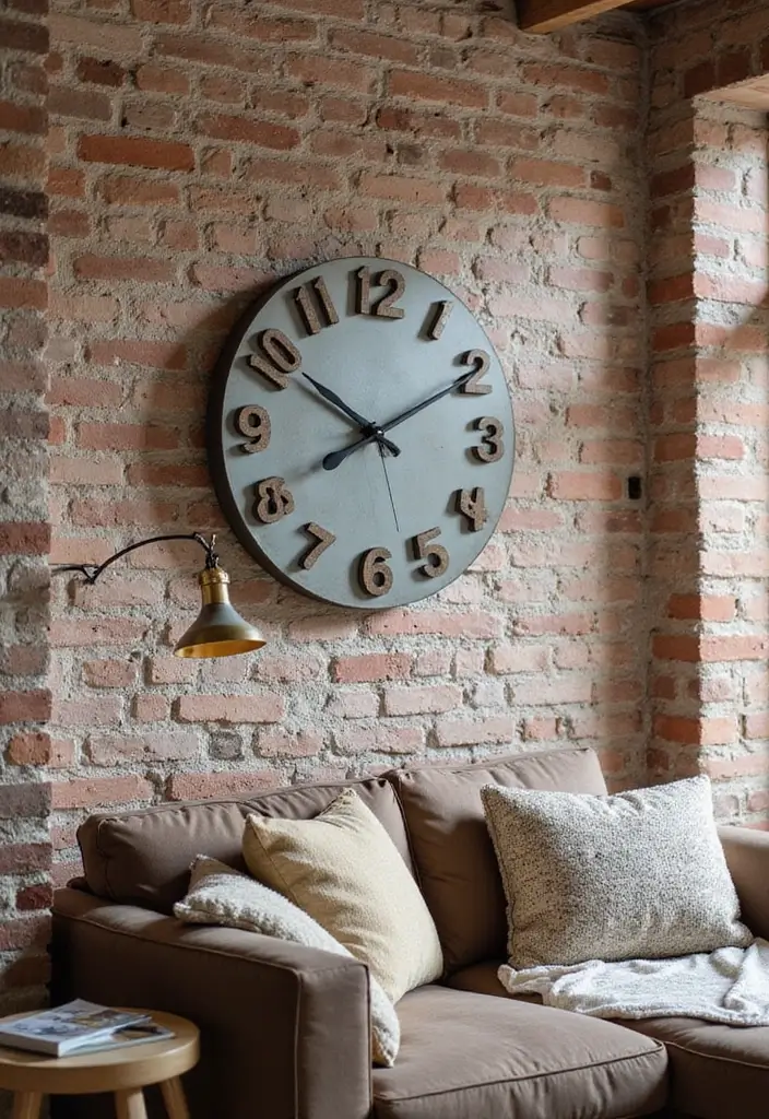 25 Home Decor Ideas With Metal Wall Clocks For Modern Charm 32 25 Home Decor Ideas With Metal Wall Clocks For Modern Charm - 16. Layering Textures