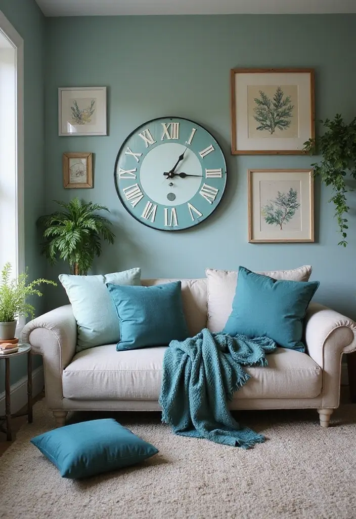 25 Home Decor Ideas With Metal Wall Clocks For Modern Charm 44 25 Home Decor Ideas With Metal Wall Clocks For Modern Charm - 22. Layered Color Palettes