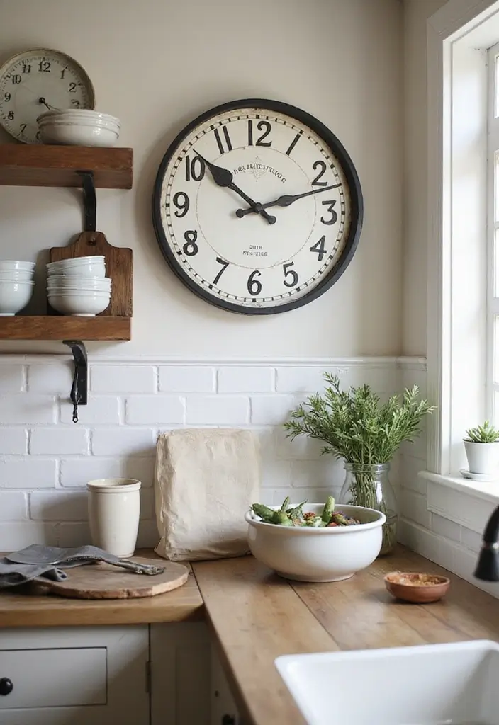 25 Home Decor Ideas With Metal Wall Clocks For Modern Charm 4 25 Home Decor Ideas With Metal Wall Clocks For Modern Charm - 4. Rustic Farmhouse