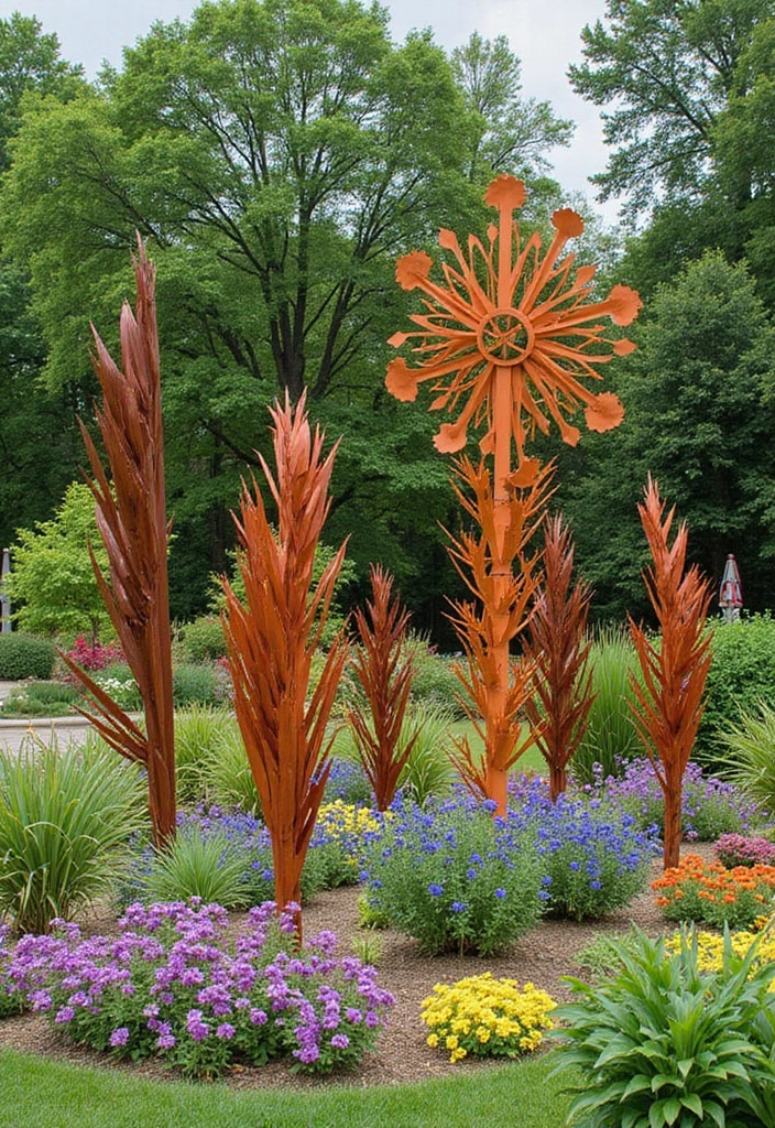 25 Home Decor Inspirations With Metal Sculptures For Art Lovers 16 25 Home Decor Inspirations With Metal Sculptures For Art Lovers - 12. Outdoor Metal Art