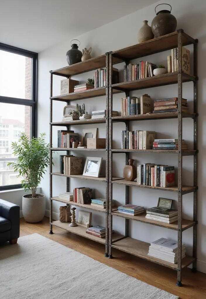 25 Home Decor Inspirations With Metal Sculptures For Art Lovers 12 25 Home Decor Inspirations With Metal Sculptures For Art Lovers - 8. Creative Metal Shelving