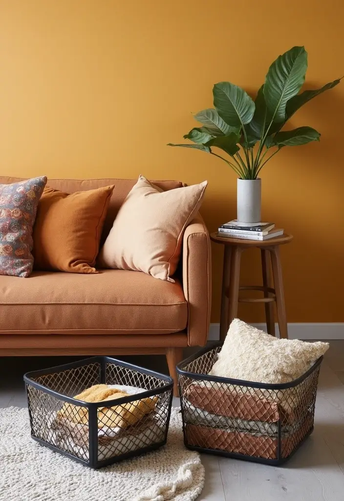 25 Home Decor Metal Texture Ideas For Modern Homes 44 25 Home Decor Metal Texture Ideas For Modern Homes - 10. Metal Storage Baskets