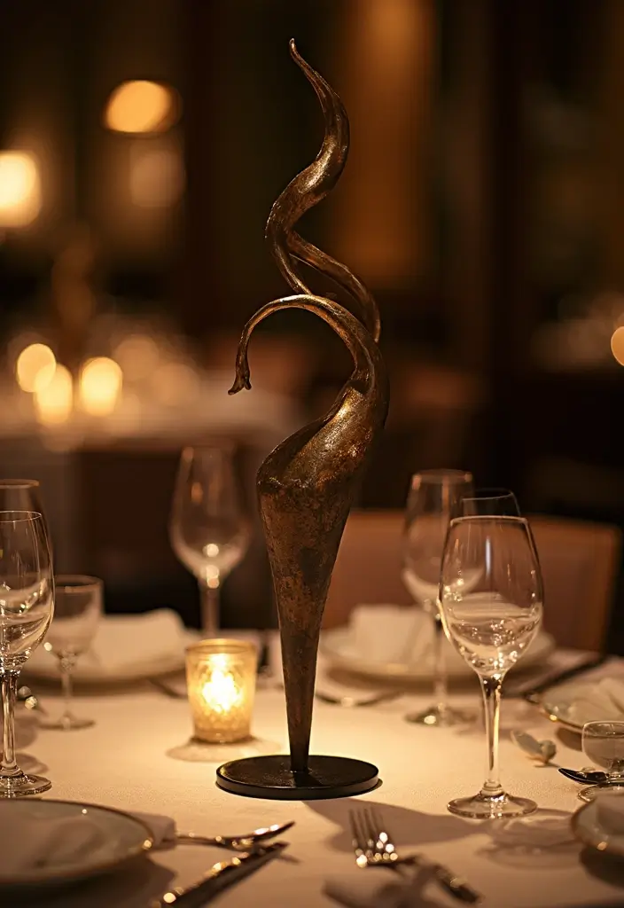 25 Home Decor Metal Texture Ideas For Modern Homes 27 25 Home Decor Metal Texture Ideas For Modern Homes - 7. Metal Sculptures as Centerpieces