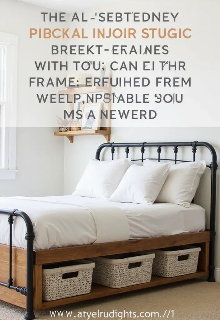 25 Metal Bed Frame Decor Ideas for Cozy Bedrooms - 11. Functional Storage Solutions