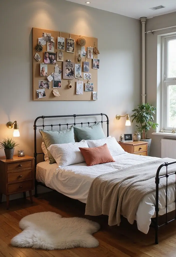 25 Metal Bed Frame Decor Ideas for Cozy Bedrooms - 20. Personalized Touches