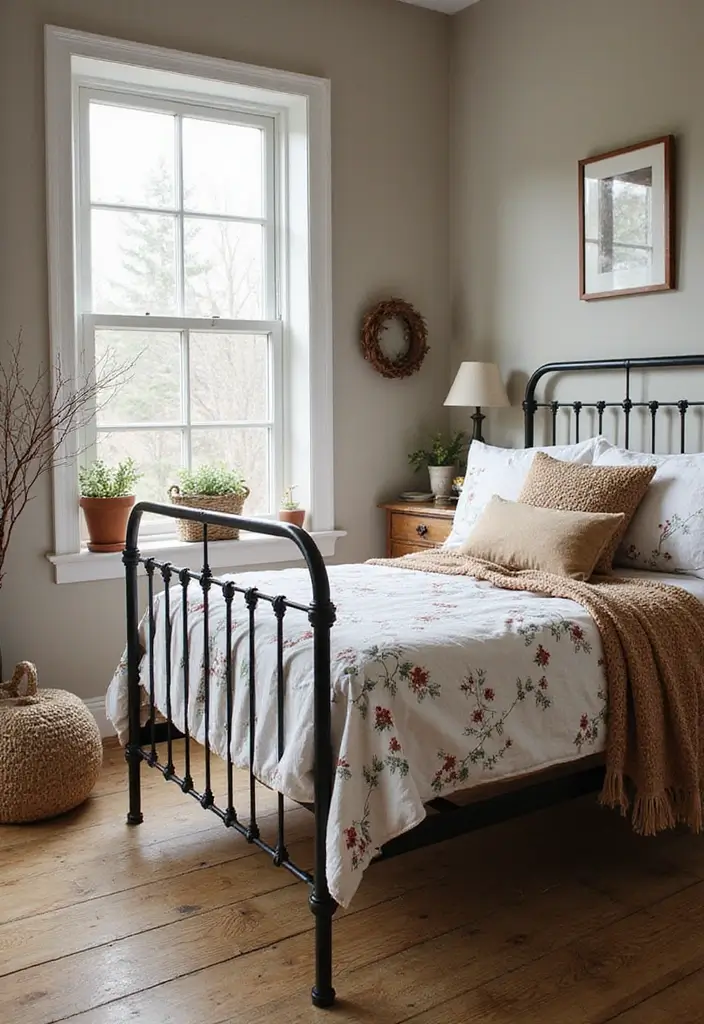 25 Metal Bed Frame Decor Ideas for Cozy Bedrooms - 22. Seasonal Decor Changes
