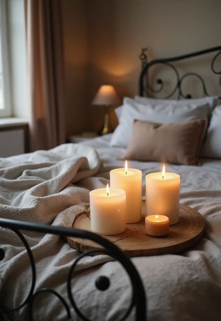 25 Metal Bed Frame Decor Ideas for Cozy Bedrooms - 25. Cozy, Inviting Scents