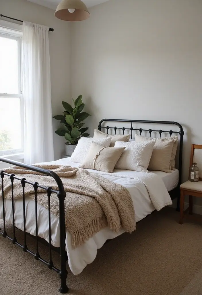 25 Metal Bed Frame Decor Ideas for Cozy Bedrooms - 8. Cozy Layered Bedding