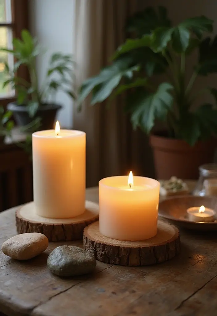 25 Metal Candle Holder Decor Ideas That Glow With Style - 13. Candle Holders with Natural Elements