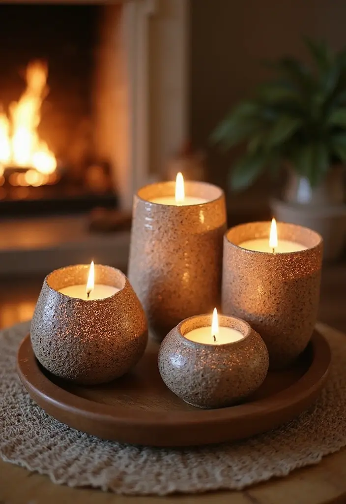 25 Metal Candle Holder Decor Ideas That Glow With Style - 18. Candle Holders with Textured Finishes