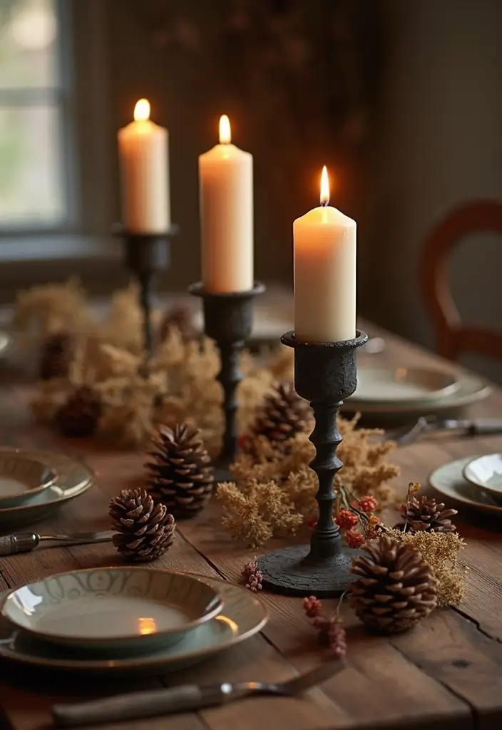 25 Metal Candle Holder Decor Ideas That Glow With Style - 2. Rustic Iron Candle Holders