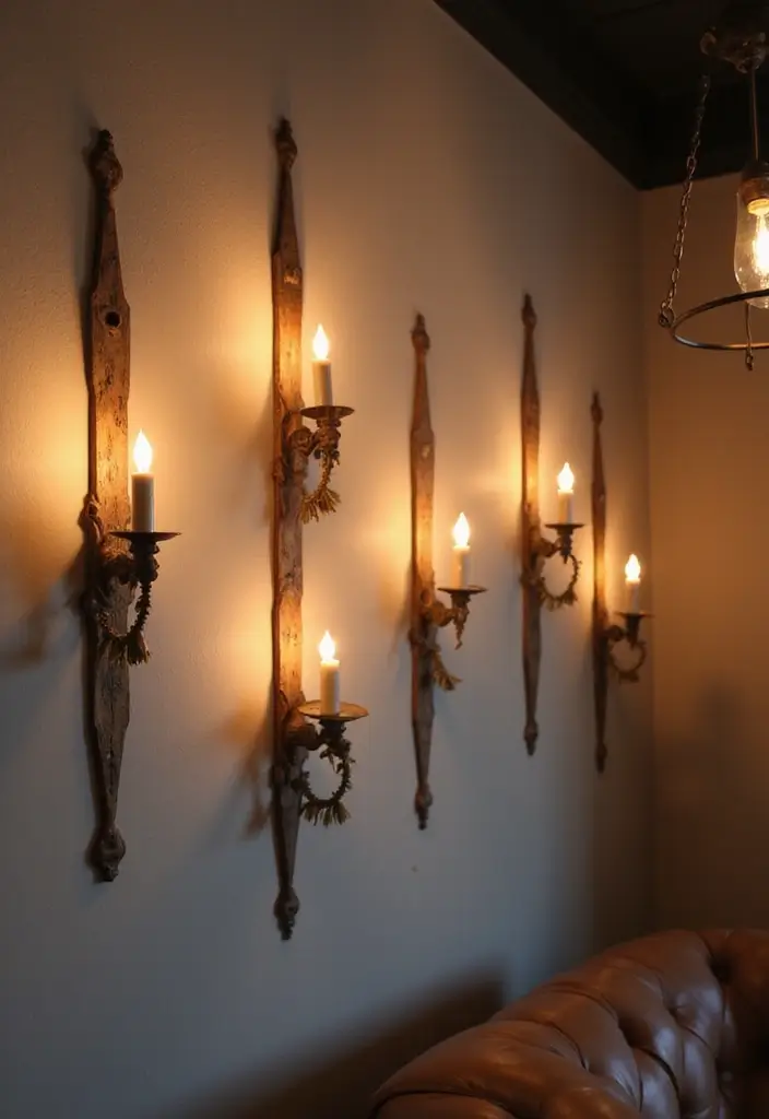 25 Metal Candle Holder Decor Ideas That Glow With Style - 22. Candle Holders as Wall Art