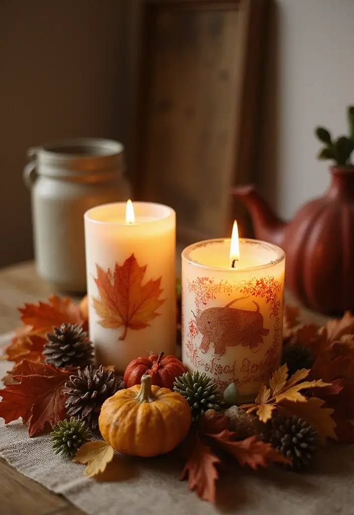 25 Metal Candle Holder Decor Ideas That Glow With Style - 23. Candle Holders with Seasonal Themes