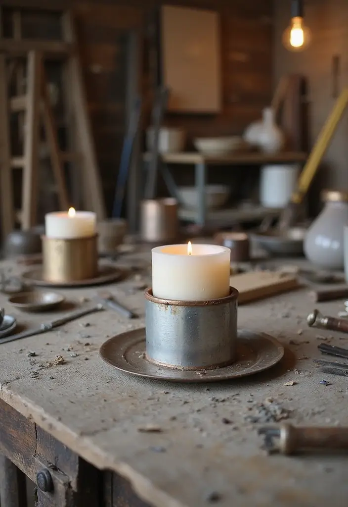 25 Metal Candle Holder Decor Ideas That Glow With Style - 24. DIY Metal Candle Holders