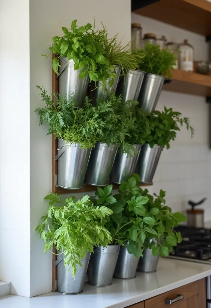 25 Metal Wall Planter Decor Ideas To Bring Nature Indoors - 11. Wall-Mounted Herb Garden
