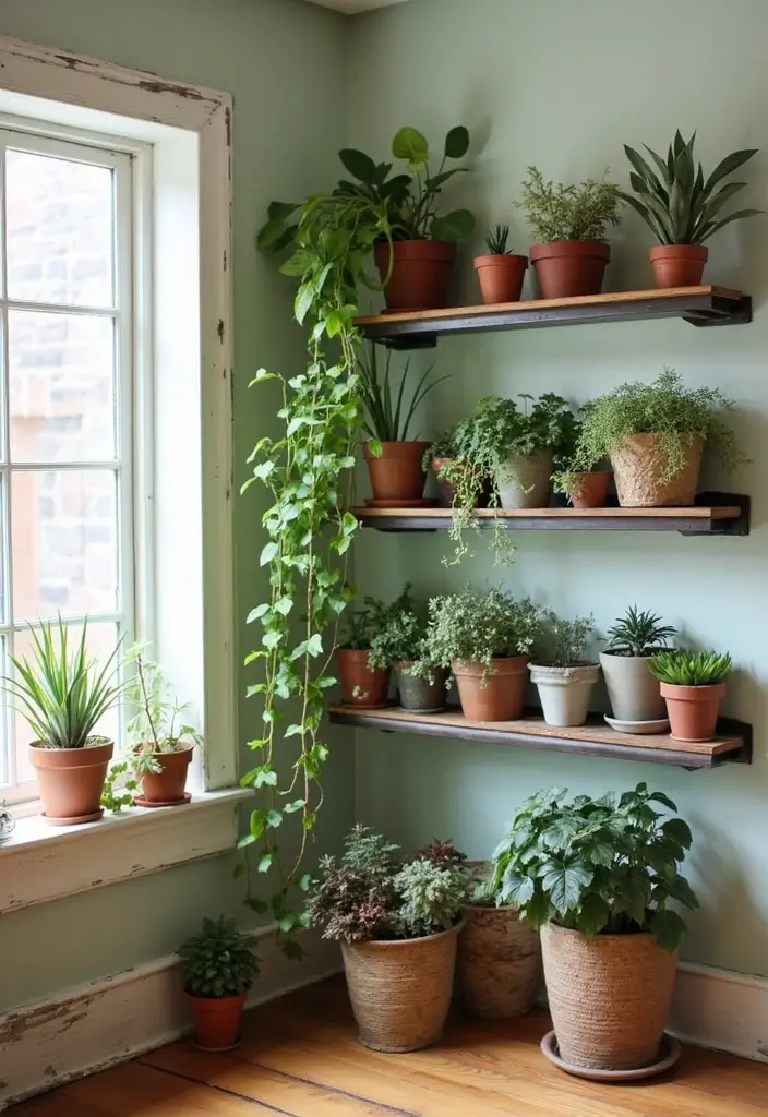 25 Metal Wall Planter Decor Ideas To Bring Nature Indoors - 23. DIY Metal Planter Shelves