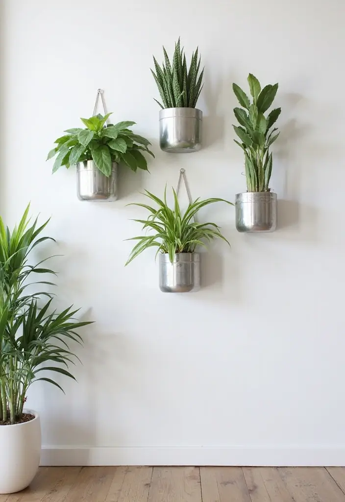 25 Metal Wall Planter Decor Ideas To Bring Nature Indoors - 8. Minimalist Metal Wall Planters