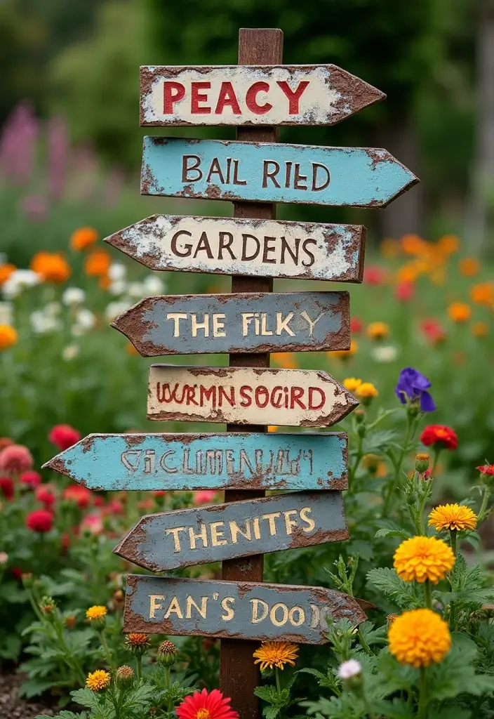 25 Rustic Metal Garden Decor Ideas With Character 8 25 Rustic Metal Garden Decor Ideas With Character - 2. Rustic Metal Garden Signs