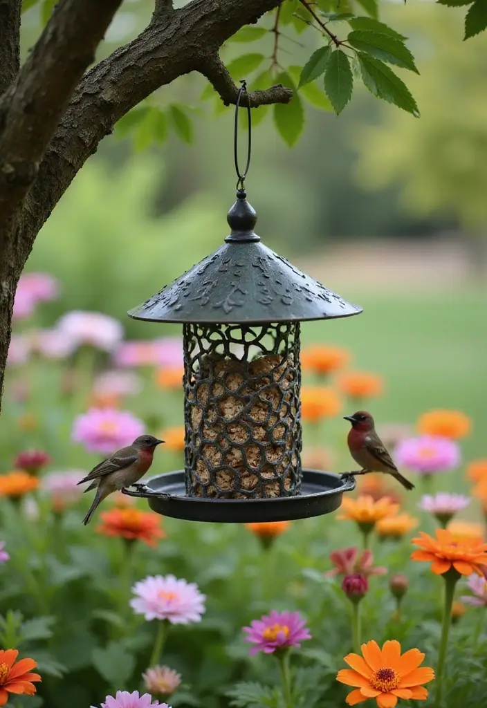 25 Rustic Metal Garden Decor Ideas With Character 66 25 Rustic Metal Garden Decor Ideas With Character - 24. Metal Bird Feeders