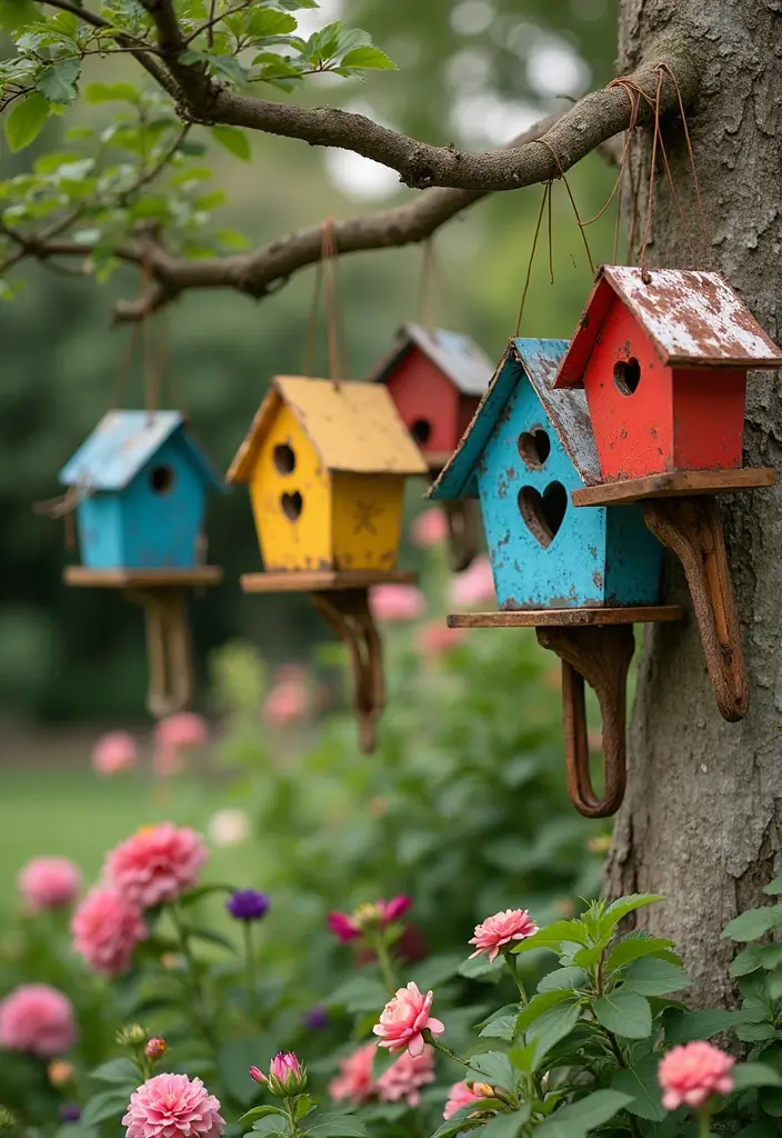25 Rustic Metal Garden Decor Ideas With Character 15 25 Rustic Metal Garden Decor Ideas With Character - 5. Metal Birdhouses
