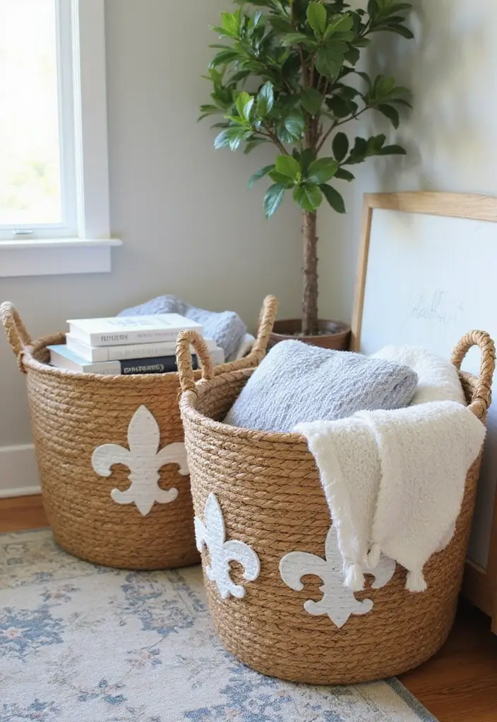 26 Fleur De Lis Metal Decor Ideas That Add French Elegance 44 26 Fleur De Lis Metal Decor Ideas That Add French Elegance - 14. Fleur De Lis Baskets