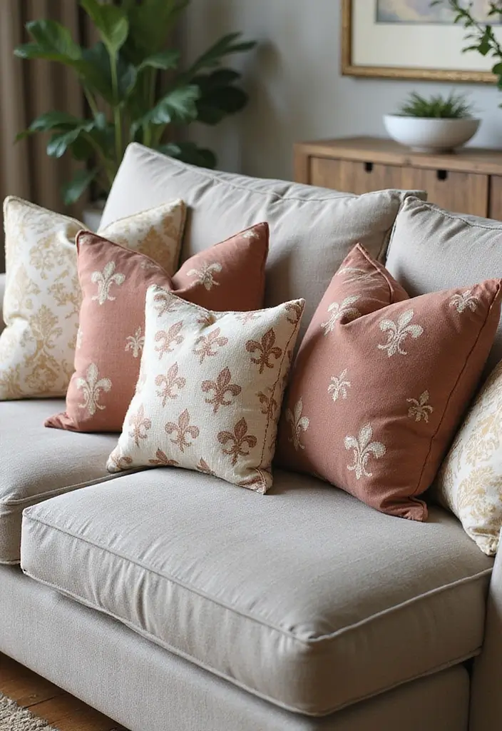26 Fleur De Lis Metal Decor Ideas That Add French Elegance 46 26 Fleur De Lis Metal Decor Ideas That Add French Elegance - 16. Fleur De Lis Decorative Pillows