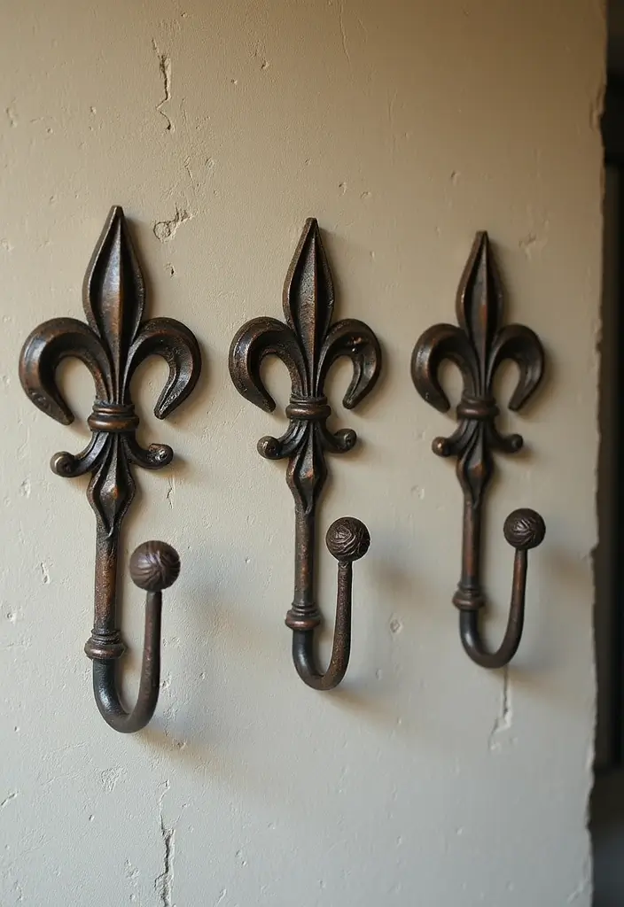 26 Fleur De Lis Metal Decor Ideas That Add French Elegance 28 26 Fleur De Lis Metal Decor Ideas That Add French Elegance - 8. Fleur De Lis Wall Hooks