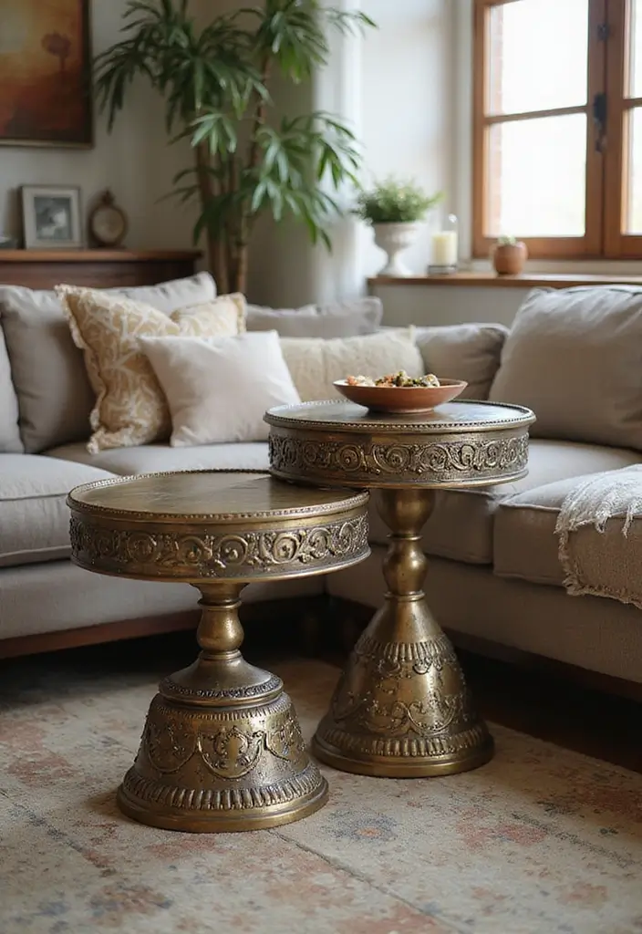 26 Home Decor With Metal Tables That Elevate Any Room - 13. Elegant Metal Side Tables