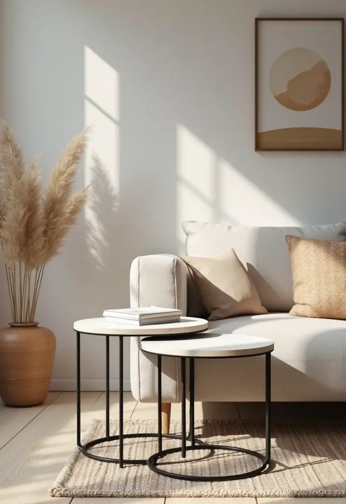 26 Home Decor With Metal Tables That Elevate Any Room - 17. Minimalist Nesting Tables