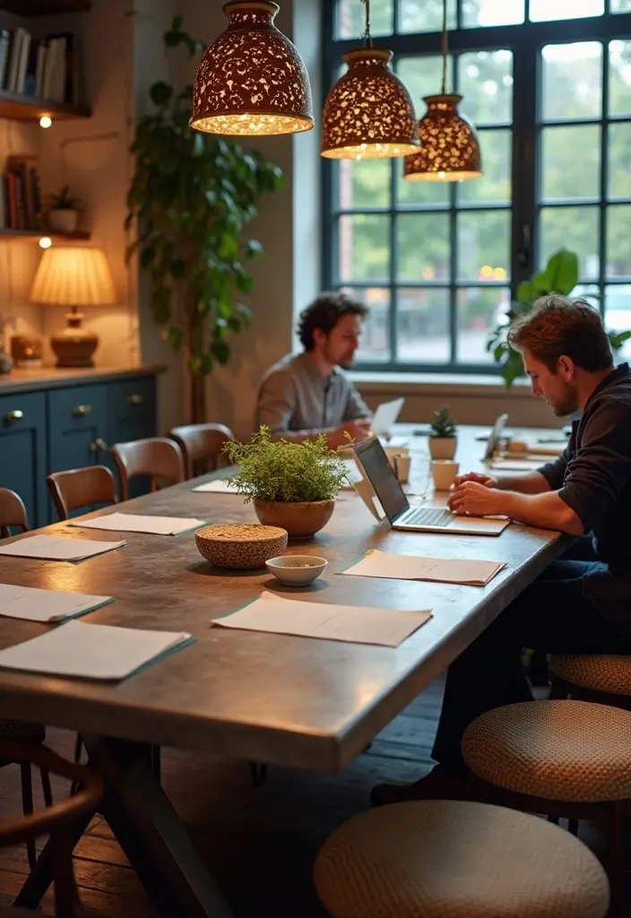 26 Home Decor With Metal Tables That Elevate Any Room - 25. Collaborative Workspace Tables