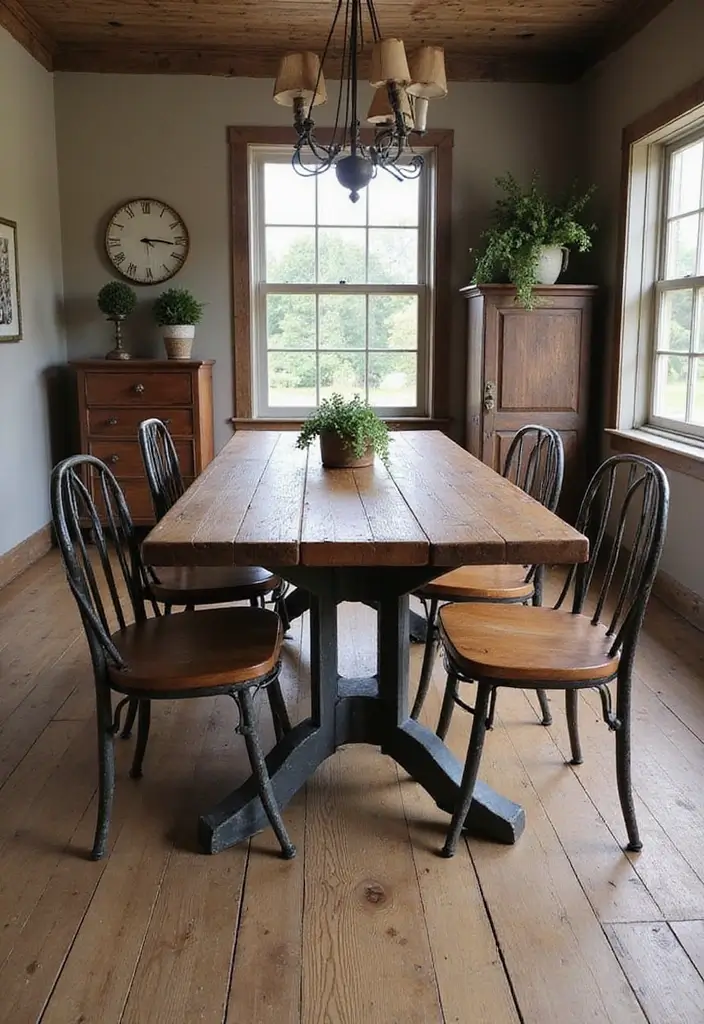 26 Home Decor With Metal Tables That Elevate Any Room - 4. Rustic Metal Farmhouse Tables
