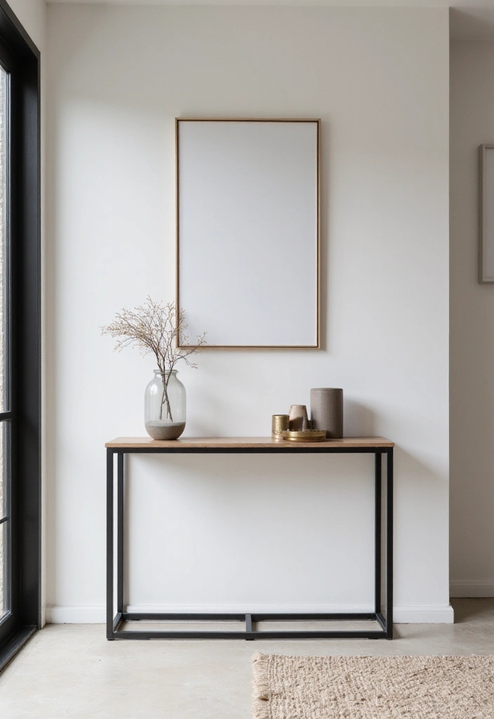 26 Home Decor With Metal Tables That Elevate Any Room - 7. Minimalist Metal Console Tables