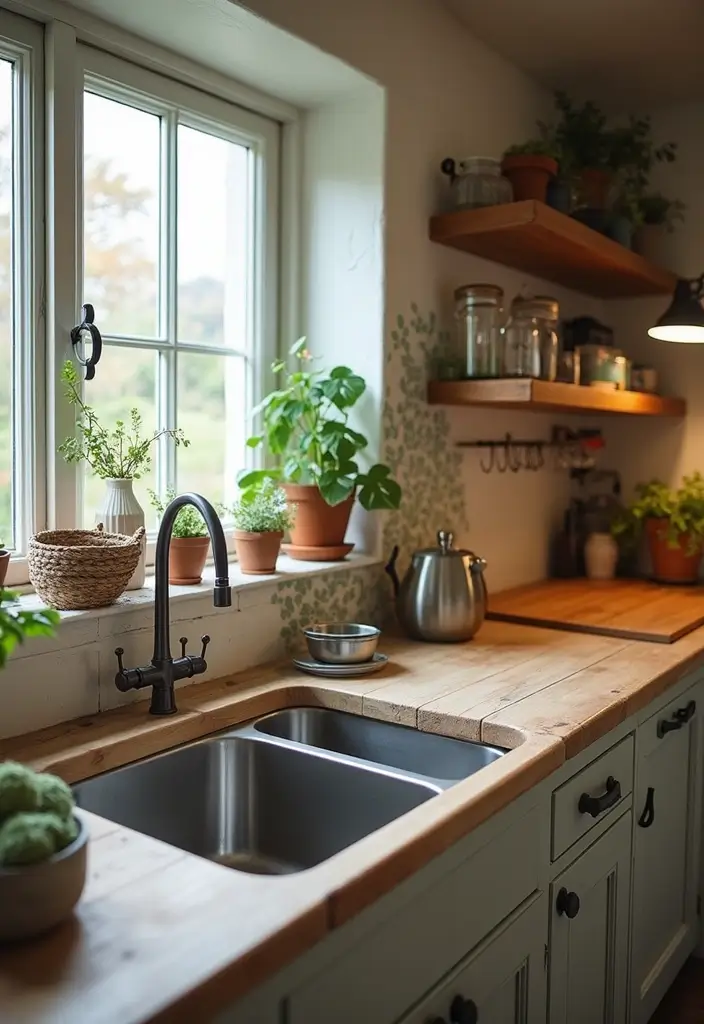 26 Kitchen Decor Ideas With Metal Pots That Feel Rustic 45 26 Kitchen Decor Ideas With Metal Pots That Feel Rustic - 15. Farmhouse-Style Sink