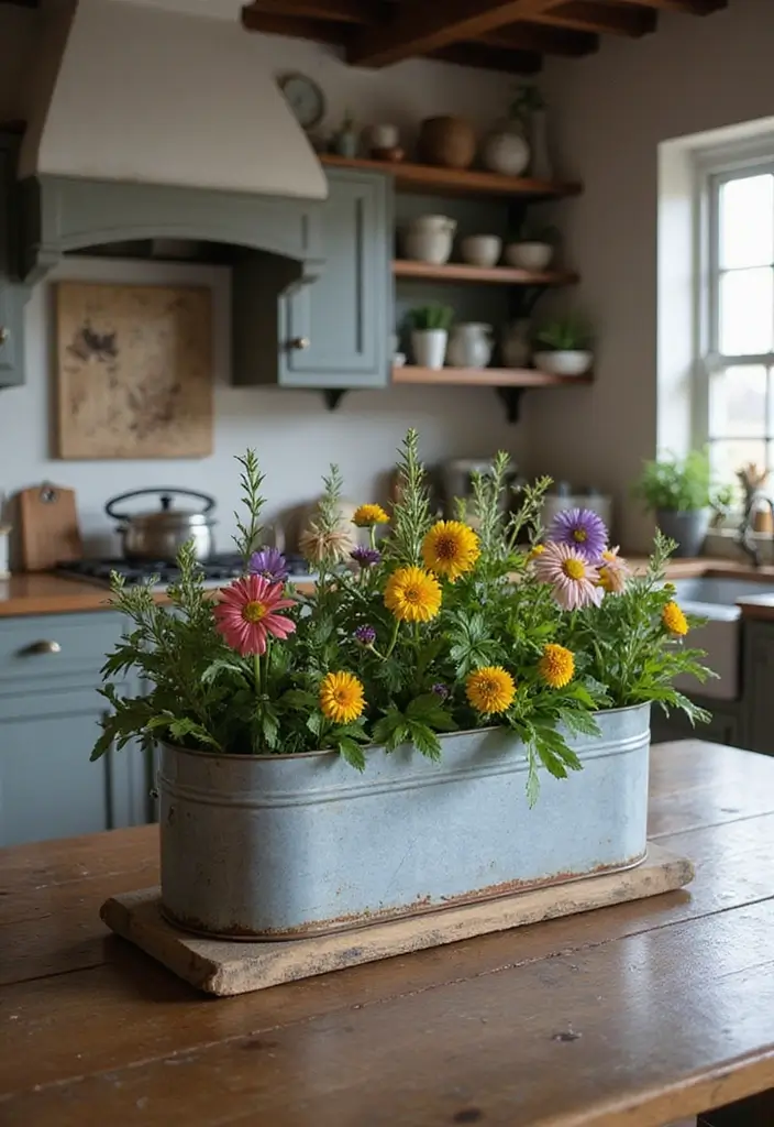 26 Kitchen Decor Ideas With Metal Pots That Feel Rustic 67 26 Kitchen Decor Ideas With Metal Pots That Feel Rustic - 25. Metal Planter for Kitchen Counter