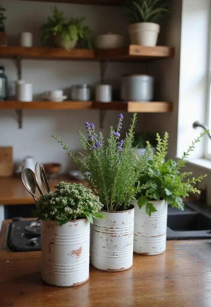 26 Kitchen Decor Ideas With Metal Pots That Feel Rustic 17 26 Kitchen Decor Ideas With Metal Pots That Feel Rustic - 5. Repurposed Metal Cans