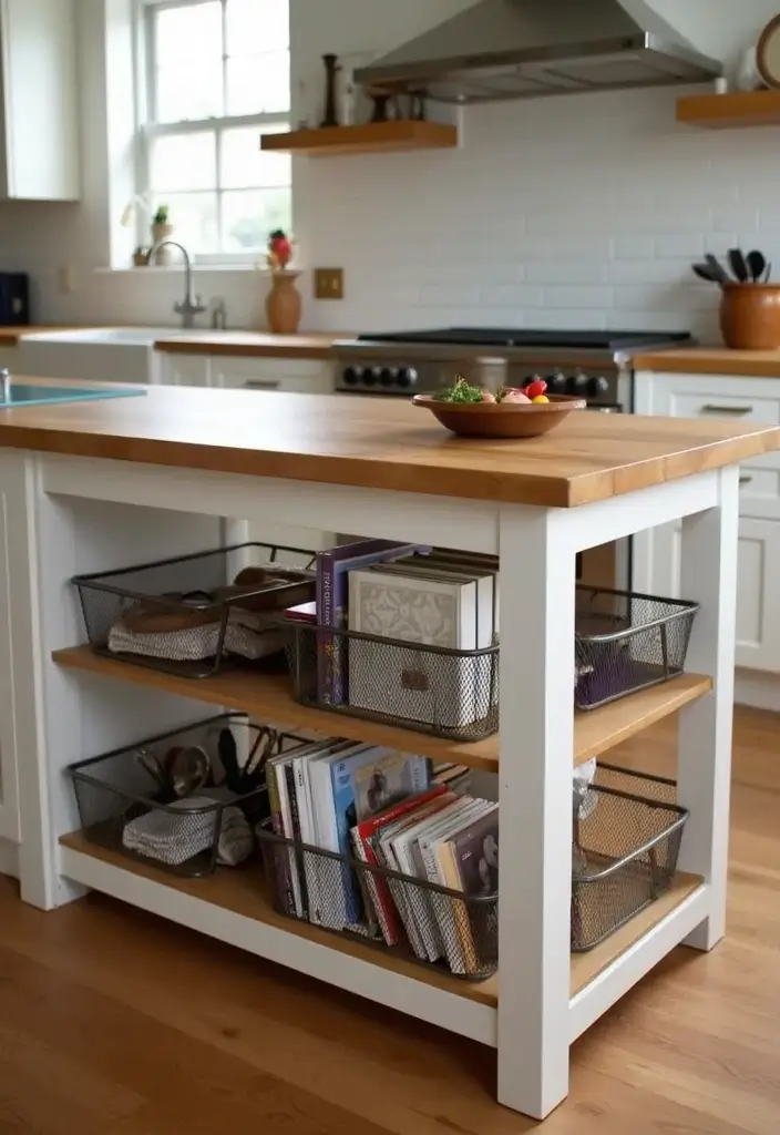 26 Metal Basket Decor Ideas That Combine Form And Function 64 26 Metal Basket Decor Ideas That Combine Form And Function - 18. Kitchen Island Storage