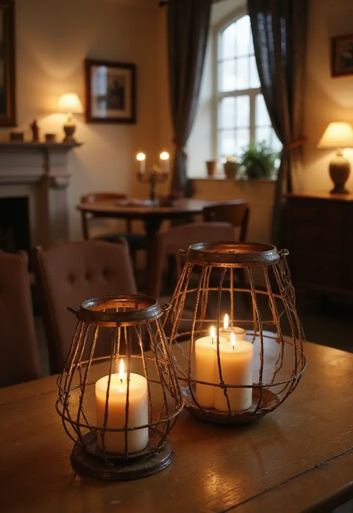 26 Metal Basket Decor Ideas That Combine Form And Function 73 26 Metal Basket Decor Ideas That Combine Form And Function - 21. Unique Candle Holders