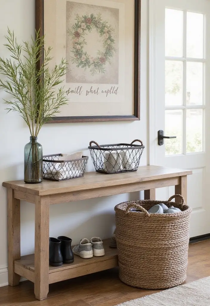 26 Metal Basket Decor Ideas That Combine Form And Function 26 26 Metal Basket Decor Ideas That Combine Form And Function - 6. Functional Entryway Baskets