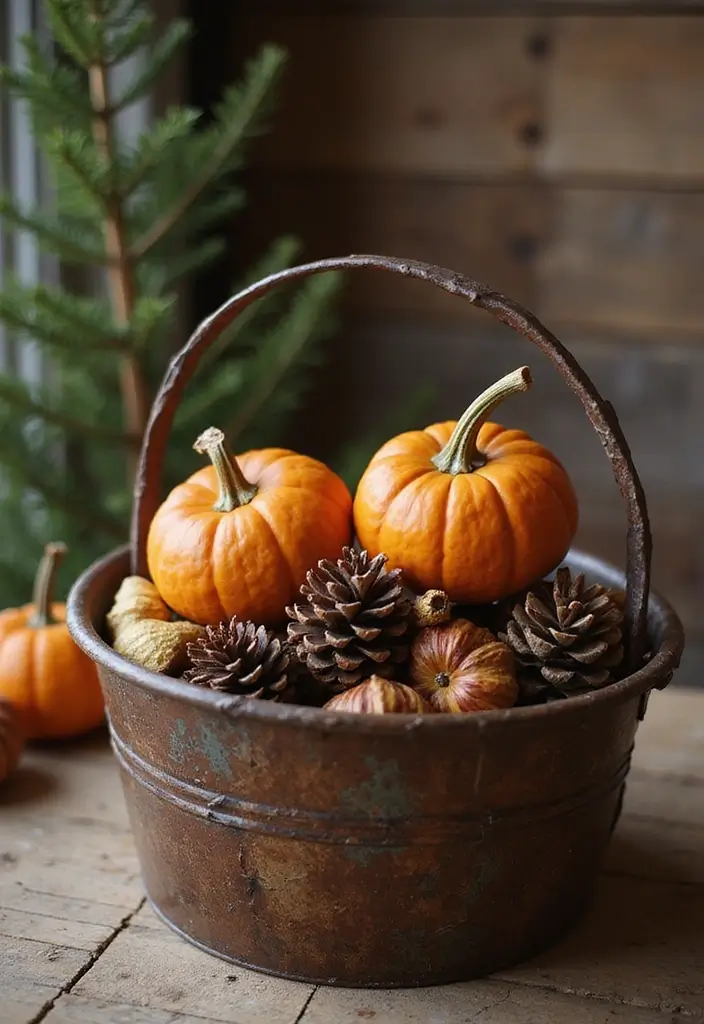 26 Metal Basket Decor Ideas That Combine Form And Function 27 26 Metal Basket Decor Ideas That Combine Form And Function - 7. Metal Baskets for Seasonal Decor