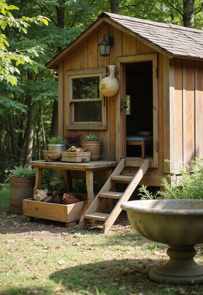 26 Metal Chicken Coop Decor Ideas For Farmhouse Lovers - 11. Rustic Chicken Coop Accessories