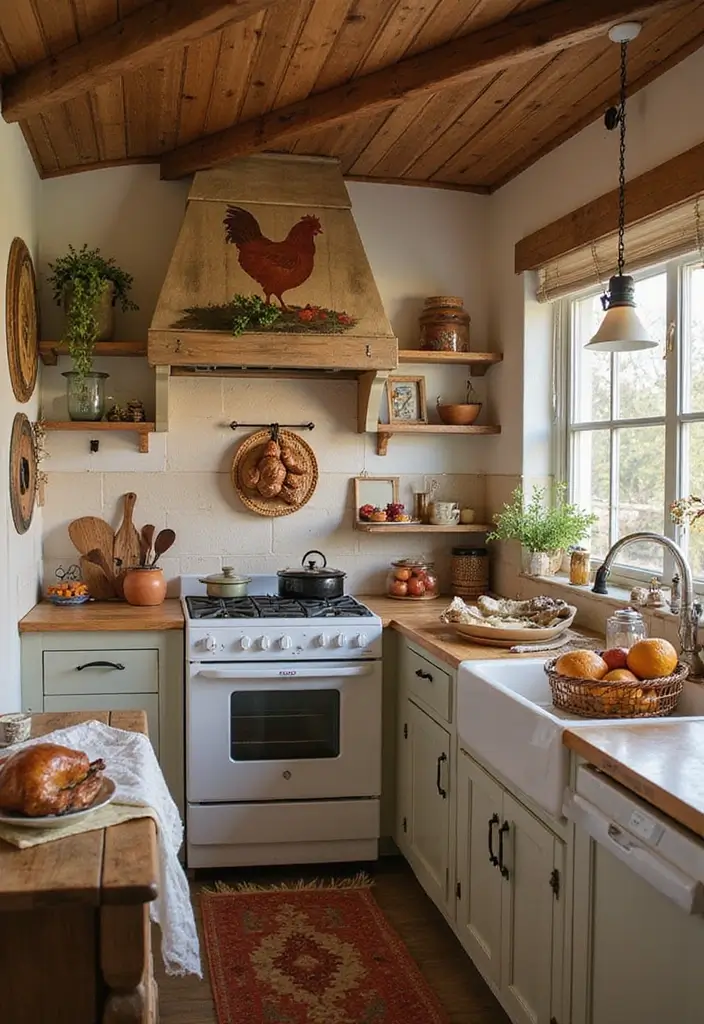 26 Metal Chicken Coop Decor Ideas For Farmhouse Lovers - 18. Country Kitchen Decor with Chicken Themes