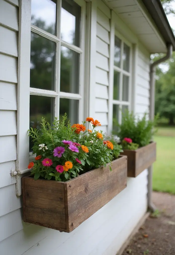 26 Metal Chicken Coop Decor Ideas For Farmhouse Lovers - 9. Farmhouse Window Boxes