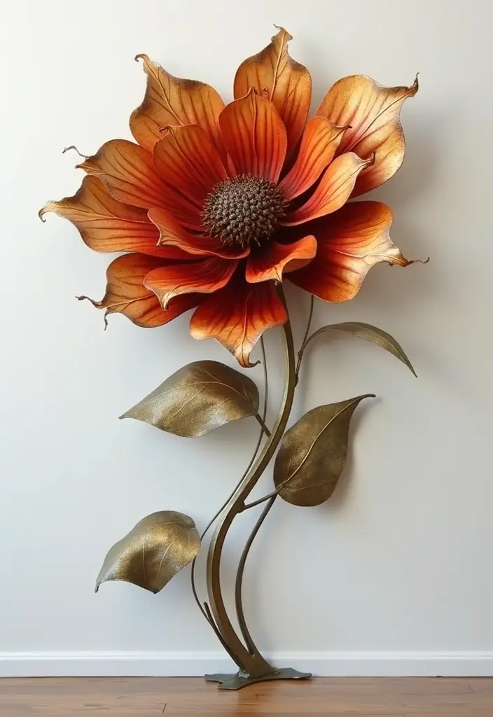 26 Metal Flower Wall Decor Ideas That Bloom Indoors 29 26 Metal Flower Wall Decor Ideas That Bloom Indoors - 13. Abstract Metal Flower Sculptures