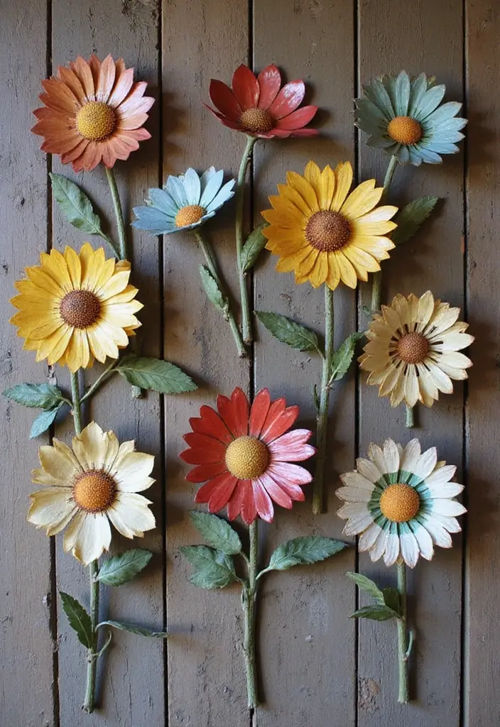 26 Metal Flower Wall Decor Ideas That Bloom Indoors 2 26 Metal Flower Wall Decor Ideas That Bloom Indoors - 2. Vintage Metal Flower Bouquets