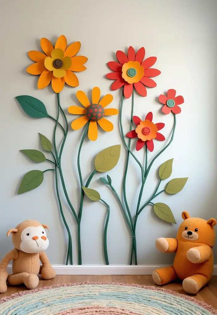 26 Metal Flower Wall Decor Ideas That Bloom Indoors 42 26 Metal Flower Wall Decor Ideas That Bloom Indoors - 20. Metal Flower Art for Kids' Rooms